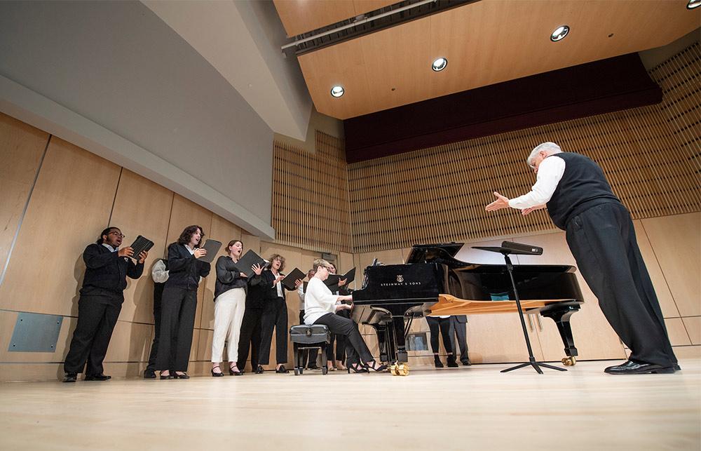 MSU music faculty singing with directory