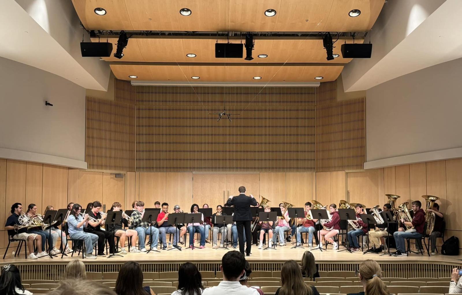 Brass band performing